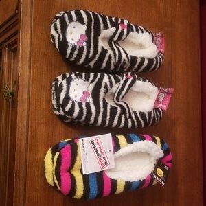 3 Brand new slippers, 2 Hello Kitty & 1 Joe Boxer